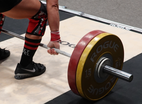 Weightlifter with a hook grip