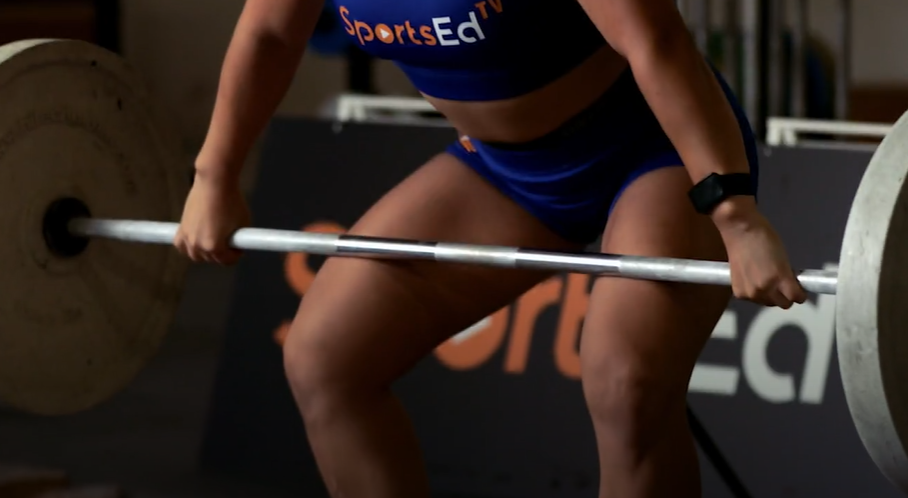 Weightlifting female athlete