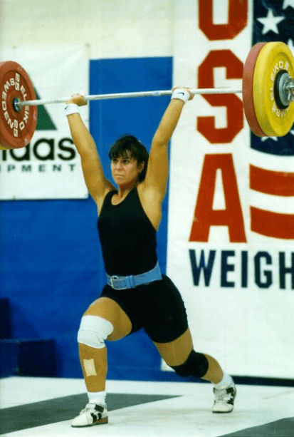 Kerri Hanebrink Goodrich as a weightlifter