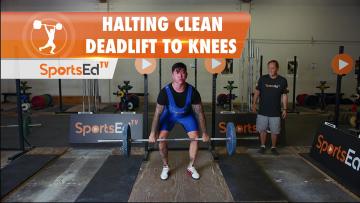 Halting Clean Deadlift To Knees